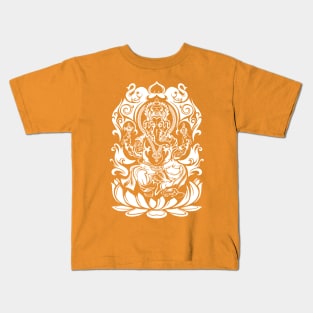 Tribal Ganesh (white) Kids T-Shirt